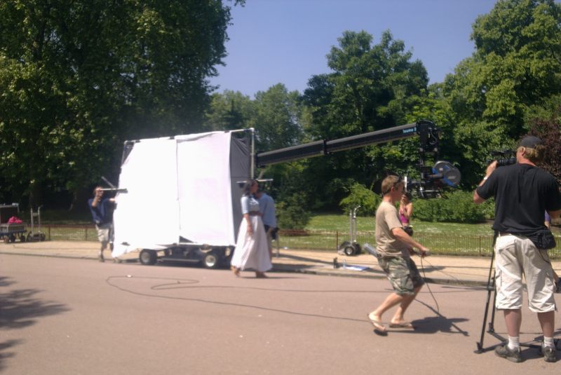 Martine McCutcheon filming in Battersea Park